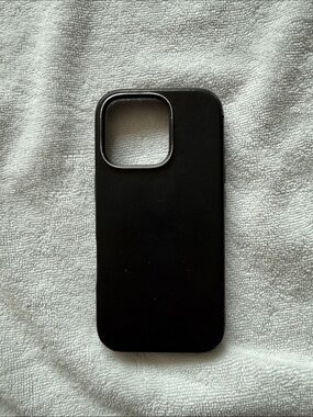 Genuine Leather iPhone 16 Pro Case Black Embossed AB Monogram Luxury